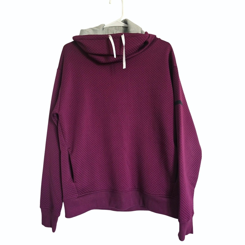 Under Armour Quilted Pullover Hoodie Cowl Neck Activewear Top sz M